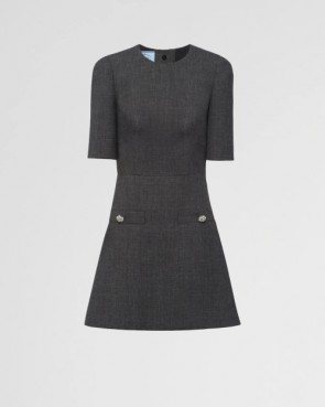 Lady's Prada Grey Wool Mini Dress