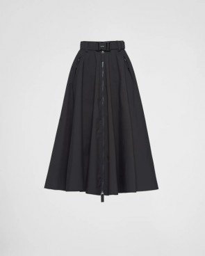 Lady's Prada Technical Fabric Midi-Skirt