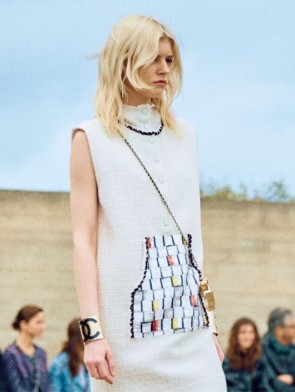 Lady's Chanel Dress Ecru, White & Multicolor