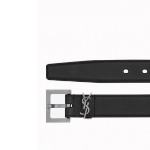 Women's MONOGRAMME BELT WITH SQUARE BUCKLE IN SMOOTH LEATHER