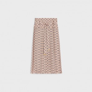 Lady's Celine Pleated Skirt In Silk Georgette