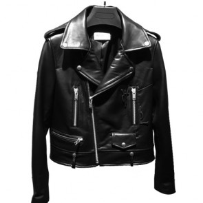 saint laurent women classic ysl motorcycle jacket in black leather