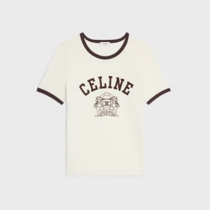 Lady's Celine Blason 70's T-Shirt In Cotton Jersey