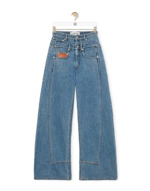 Lady's Loewe Trompe L'oeil Jeans In Denim