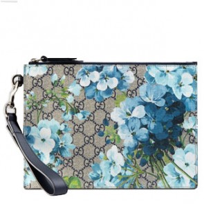 Gucci GG blue Blooms pouch 411691