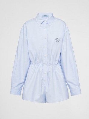 Lady's Prada Embroidered Oxford cotton jumpsuit
