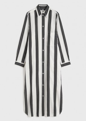 Lady's Toteme Jacquard-Striped Tunic Dress Black/White