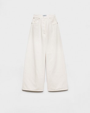 Lady's Prada Palazzo Denim Jeans in White