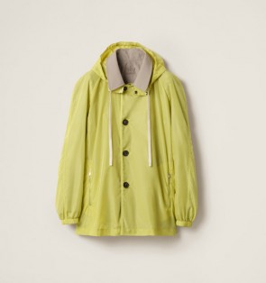 Lady's Miu Miu Panama Cotton And Technical Pongé Blouson Jacket