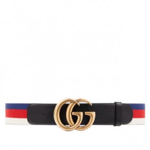 Gucci mens Sylvie Web belt with Double G buckle 409416