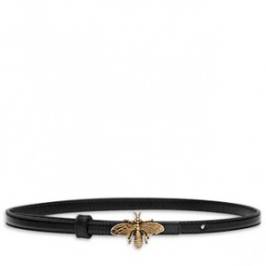 Dior women black calfskin d bee belt