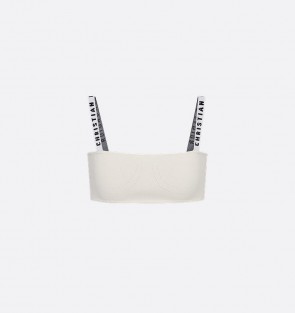 Lady's Dior Bralette in White Stretch Viscose