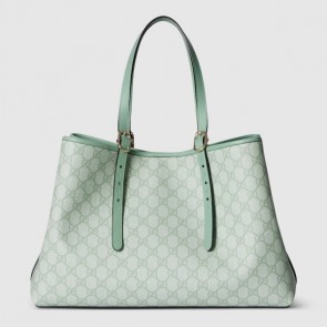 Lady's Gucci GG Emblem Medium Tote Bag Sage Green