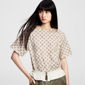 Lady's Louis Vuitton Monogram Print Bateau T-Shirt