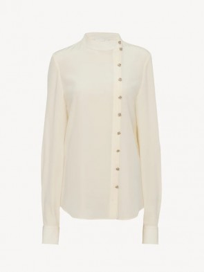 Lady's Chloe Embellished Officer Blouse In Silk