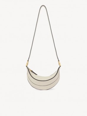 Lady's Chloe Banana Cross-Body Bag In Grained Leather
