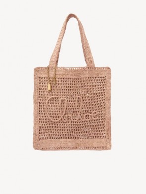 Lady's Chloe Summer Banana Tote Bag In Raffia