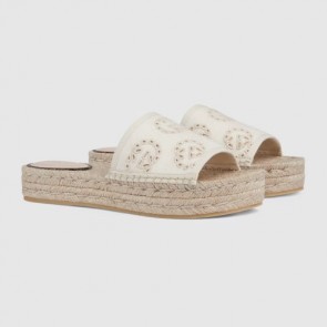 Lady's Gucci Interlocking G Espadrille Sandal