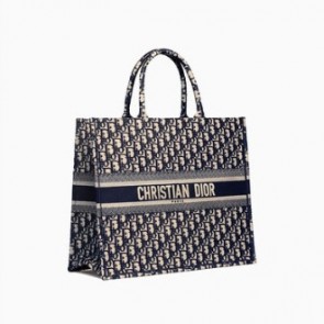 Women book tote bag in embroidered dior oblique canvas M1286ZRIW_M928