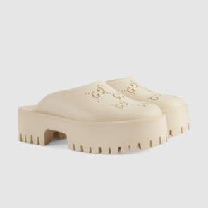 Gucci platform perforated G sandal 663577 JFB00 9022