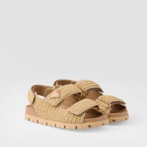 Lady's Prada Woven Fabric Sandals