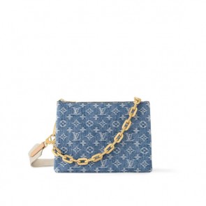 Lady's Louis Vuitton Coussin PM In Monogram Denim.