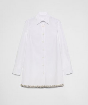 Lady's Prada Embroidered Poplin Shirt