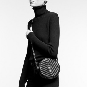 YSL Saint Laurent Vinyle Round Camera Bag Chain Bags