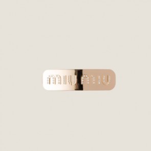 Lady's Miumiu Plexiglas And Gold Metal Hair Clip