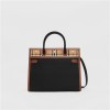 Women's Burberry Small Leather and Vintage Check Two handle Title Bag
