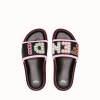 Women Black leather slides 8X6669A15AF0BHU